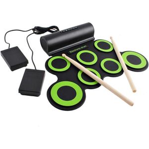 Elektrisch Drumstel Opvouwbaar - Drumstel Voor Kinderen Pedalen + Drumsticks - Kinder Drumpad Elektronisch Luidsprekers