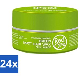 Red One - Haarwax - Groen - Aqua Hair Gel Wax - Voor Stevige Styling & Verzorging - 150 ml - Voordeelverpakking - 24 stuks