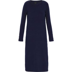 DreiMaster - Classic - Gebreide Jurk - Navy - 3/4 Lengte
