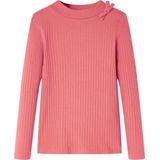 Kindershirt - Lange Mouwen - Oudroze - Ronde Halslijn - Recht Model