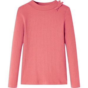 Kindershirt - Lange Mouwen - Oudroze - Ronde Halslijn - Recht Model