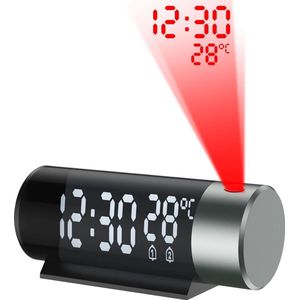 Projectiewekker met Temperatuurweergave - Wekker met Projectie - Nachtstand - Snooze Functie - Digitale Klok - Wekker voor Slaapkamer