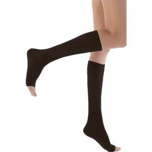 Arch CoreLife Ccl2 Zwarte Compressiekousen met een Kniehoge Siliconenband | Steunkousen | Comfort Compressie Sokken | Compressiekousen | Open Vinger | Onder de Knieën | Maat 1