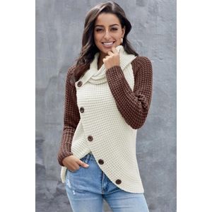 Trui Sweater Dames met col - Bruin - Tess - Maat XL