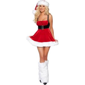 Tibri - Kerstjurkje 121 - Santa Lady - Maat M - Midi - Kerstjurkjes - Kerstpakje - Sexy kerstpakje - Sexy kerstkostuum