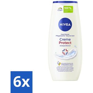 6 x Nivea - Douchegel - Crème Protect & Dexpantenol - Unieke Nivea Crème Geur - 250 ml - Douchegel - Verzorging - Hydratatie - Vitamine C - Vitamine E