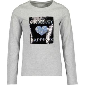 Blue Seven-Girls knitted T-Shirt- Lt grey mel orig