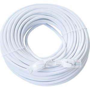 ValeDelucs Internetkabel 30 meter - CAT5e UTP Ethernet kabel RJ45 - Patchkabel LAN Cable Netwerkkabel - Wit
