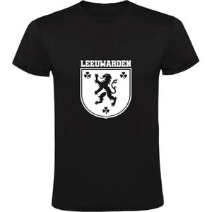 Leeuwarden Wapen | Heren T-shirt | Zwart | Stad | Friesland | Nederland | Cadeau