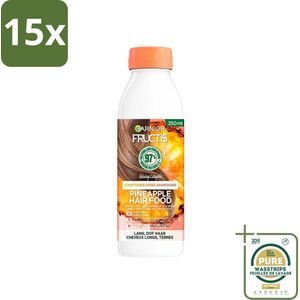 15 x Garnier - Fructis Hair Food Pineapple - Conditioner - Lang & Dof Haar - 350 ml - Grootverpakking - Haarvoeding - Haarontwarren - Haarverzorging - Haarverzorging Lang Haar - Haarverzorging Dof Haar