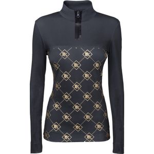 PK International Sportswear - Performance Shirt - Technisch Shirt - Meryl - Sneldrogend - Hoge kraag met rits - One Million - Charcoal - Donkerblauw - 170