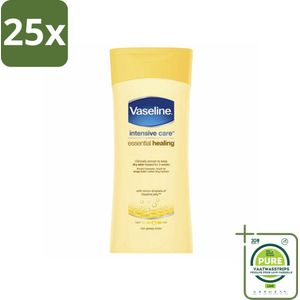 25 x Vaseline Bodylotion Essential Healing 200 ml - Grootverpakking - Lichaamslotion - Vaseline - Hydratatie - Droge Huid - Gevoelige Huid