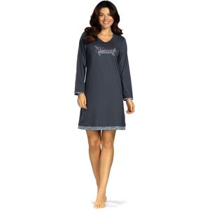 Comtessa - Dames nachthemd - Lange mouw - Grijs - Maat 44
