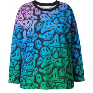 Angel of Style Angel of Style - Dames - Sweatshirt loose fit smileymotief kleurverloop - Zwart - Maat 42