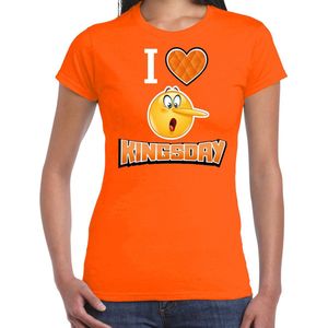 Bellatio Decorations oranje Koningsdag t-shirt - I love kingsday - dames S