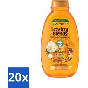 20 x Garnier Loving Blends Argan- en Cameliaolie Shampoo 300 ml - Camelia Olie - Natuurlijke Shampoo - Biologische Shampoo - Vegan Shampoo - Duurzame Shampoo