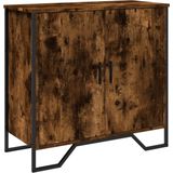 vidaXL - Dressoir - 78x35,5x74,5 - cm - bewerkt - hout - gerookt - eikenkleurig