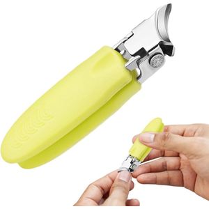 Professionele nagelknipper met brede bek en spatwaterdicht - roestvrijstalen afgeschuinde gebogen vormgeving, nauwkeurig knippen van ingegroeide nagels/dikke harde nagels (ergonomische antislip-stijl)
