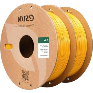 Verbeterde Taaiheid 1.75mm PLA Plus Filament - +/- 0.03mm Dimensionale Nauwkeurigheid - Geel - 1KG per Spoel - 2 Spoelen