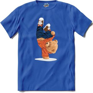 Dansende beer | Dansen - Hiphop - Knuffel - T-Shirt - Unisex - Royal Blue - Maat L