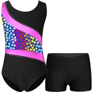 Turnpakje voor kinderen en meisjes, shorts, dansoutfit, kostuum voor 3-14 jaar