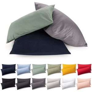 Blumtal - Set Van 2 Kussenslopen - Superzachte Premium Jersey Kussenhoes - 100% Katoen - 50 x 70 cm - Lichtblauw