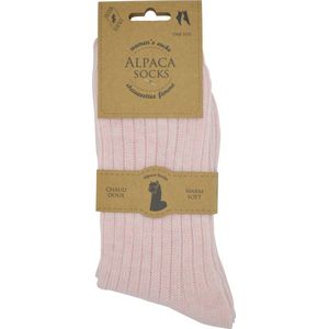 Dames Alpaca sokken - 2 paar zéér zachte & hoogwaardige kwaliteit - warmteregulerend - light roze - maat 36/39