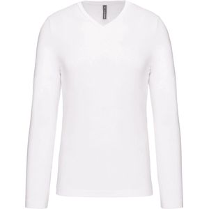 Kariban T-shirt V-hals lange mouwen K358 - White - M