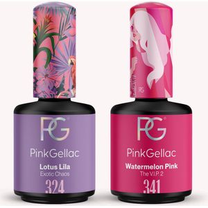 Pink Gellac Voordeelbundel Gelnagellak - Lotus Lilla en Watermelon Pink