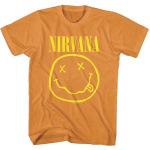 Nirvana - Yellow Happy Face Kinder T-shirt - Kids tm 14 jaar - Oranje