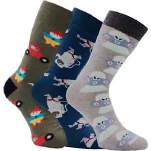 Grappige sokken met elastan - prijs per 3 paar