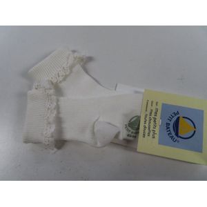 Petit Bateau - Sokken - Meisjes - Wit met kantje - 2 jaar 23/24