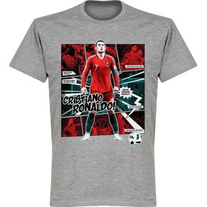 Ronaldo Portugal Comic T-Shirt - Grijs - 3XL