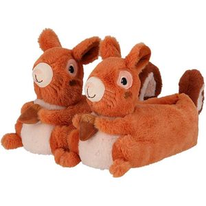 Apollo - Sloffen dieren - Eekhoorn pantoffels dames - Maat 37 - 38 lichtbruin Sloffen dames - Dames pantoffels