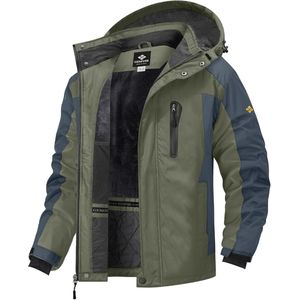 Waterdichte en Winddichte Heren Berg Ski-jack met Fleecevoering en Capuchon