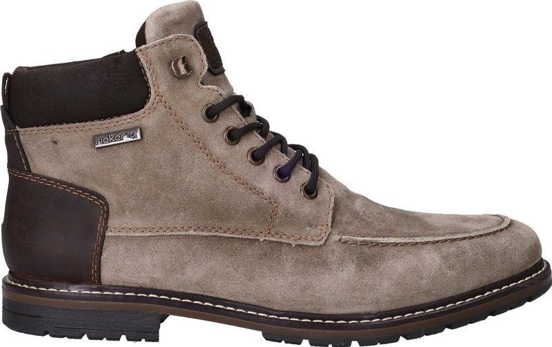 Rieker - Veterlaarzen - Mokka - Donkerbruin - Leer - Suède