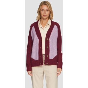 s.Oliver - Strickjacke - Wolblend - Oversized - V-hals - Argyle Patroon