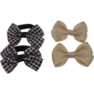 Jessidress® Haarclips Meisjes Haarclip Setje met Haar Elastiekjes Haarstrikjes - Bruin