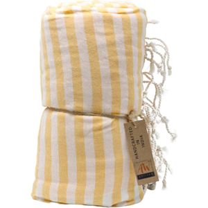 Katoenen Pareo Strandlaken - Handdoek - Zonnig Geel - 100 x 180cm