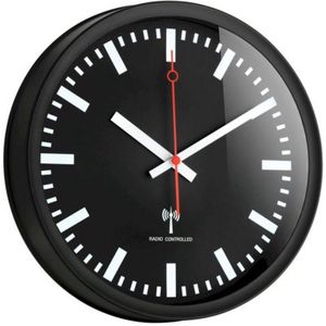 TFA Dostmann 60.3513 - Wekker - Radiogestuurde tijdsaanduiding - Stil uurwerk ""Sweep"" - Strepen - Secondewijzer - Zwart