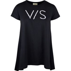 Verysimple • zwart t-shirt met v/s • maat S (IT42)