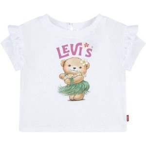 Levi´s ® Kids Hula Ruffle Shoulder T-shirt Met Korte Mouwen Wit 12 Months Meisjes