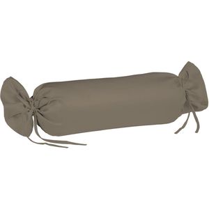 sleepling 15 x 40 cm satijnen kussensloop | kussenhoes van 100% zijdezachte katoen | voor nekkussen | Made in EU | wasbaar op 60 graden | taupe