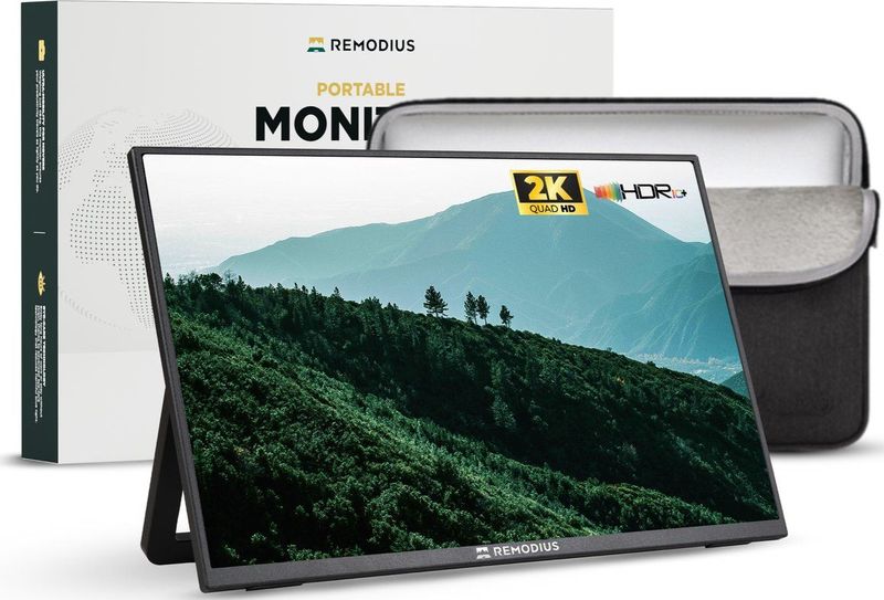Remodius - Draagbare Monitor - 13 Inch - Ultradunne 2K - USB-C & Mini HDMI - IPS Scherm