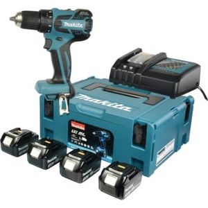 Makita DDF459RF4J BOORMACHINE KOOLBORSTELLOOS 18 VOLT 3,0AH LI-ION | MET 4 ACCU'S