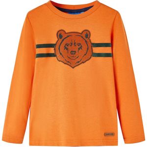 vidaXL - Kindershirt - met - lange - mouwen - 92 - donkeroranje