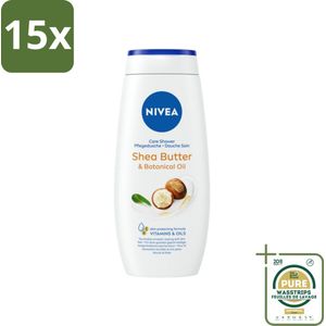 15 x Nivea - Douchegel - Shea Butter & Botanical Oil - 250 ml - Grootverpakking - Douchegel - Shea Butter - Botanical Oil - Huid Verzorging - PH Huidneutraal