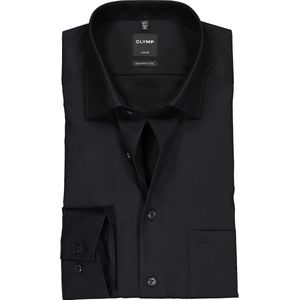 OLYMP Luxor modern fit overhemd - zwart - Strijkvrij - Boordmaat: 43