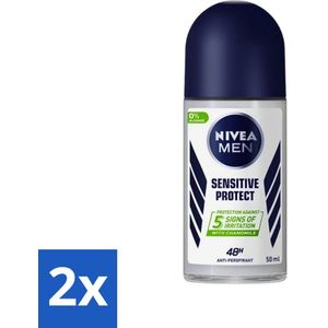 Nivea - Men - Deodorant - Roller - Sensitive Protect - 50 ml - Voordeelverpakking - 2 stuks