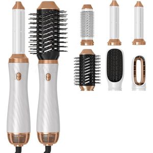 DailySupplies® Haardroger met Borstel - Stijltang - Stijlborstel - Wit met Goud